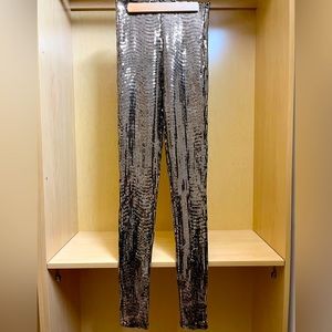NEW Zara High-Rise Metallic Leggings (XS)